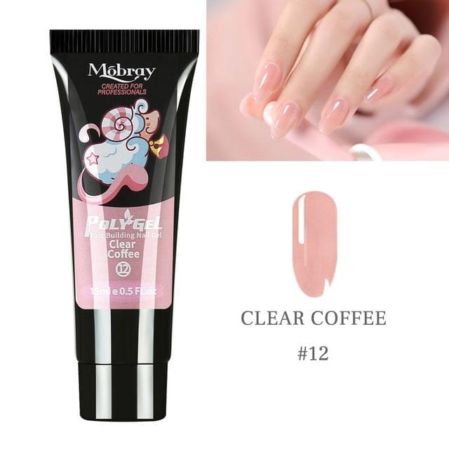 Mobray 15ml Poly Nail Gel Kit Quick Building Set Poly UV Gel Nail Gel Nail Polish For Nail Extensions Acrylic Gel Polish Nails