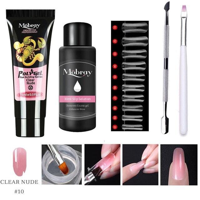 Mobray 15ml Poly Nail Gel Kit Quick Building Set Poly UV Gel Nail Gel Nail Polish For Nail Extensions Acrylic Gel Polish Nails