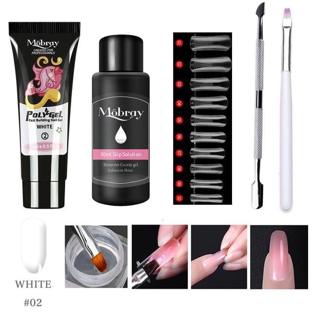 Mobray 15ml Poly Nail Gel Kit Quick Building Set Poly UV Gel Nail Gel Nail Polish For Nail Extensions Acrylic Gel Polish Nails