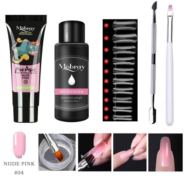 Mobray 15ml Poly Nail Gel Kit Quick Building Set Poly UV Gel Nail Gel Nail Polish For Nail Extensions Acrylic Gel Polish Nails