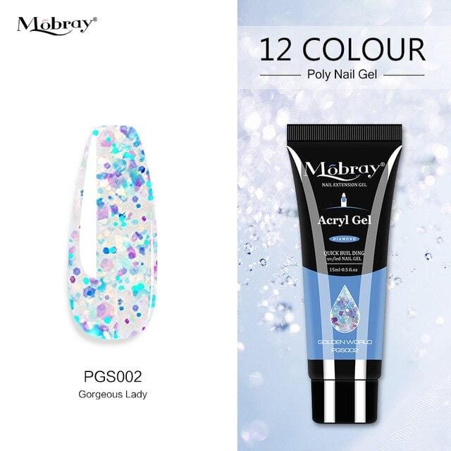 Mobray 15ml Poly Nail Gel Kit Quick Building Set Poly UV Gel Nail Gel Nail Polish For Nail Extensions Acrylic Gel Polish Nails