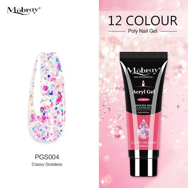 Mobray 15ml Poly Nail Gel Kit Quick Building Set Poly UV Gel Nail Gel Nail Polish For Nail Extensions Acrylic Gel Polish Nails