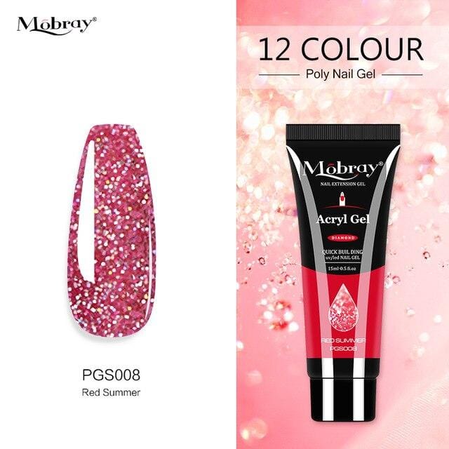 Mobray 15ml Poly Nail Gel Kit Quick Building Set Poly UV Gel Nail Gel Nail Polish For Nail Extensions Acrylic Gel Polish Nails