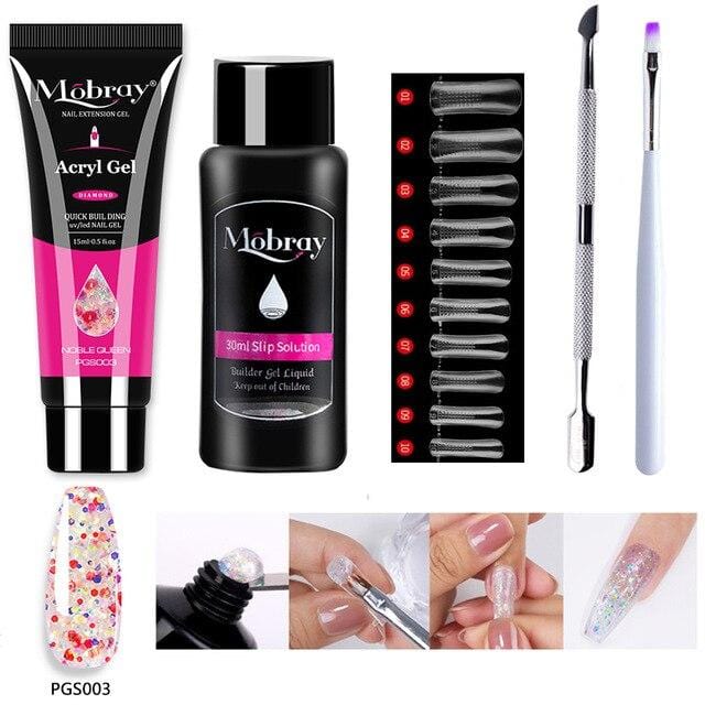 Mobray 15ml Poly Nail Gel Kit Quick Building Set Poly UV Gel Nail Gel Nail Polish For Nail Extensions Acrylic Gel Polish Nails