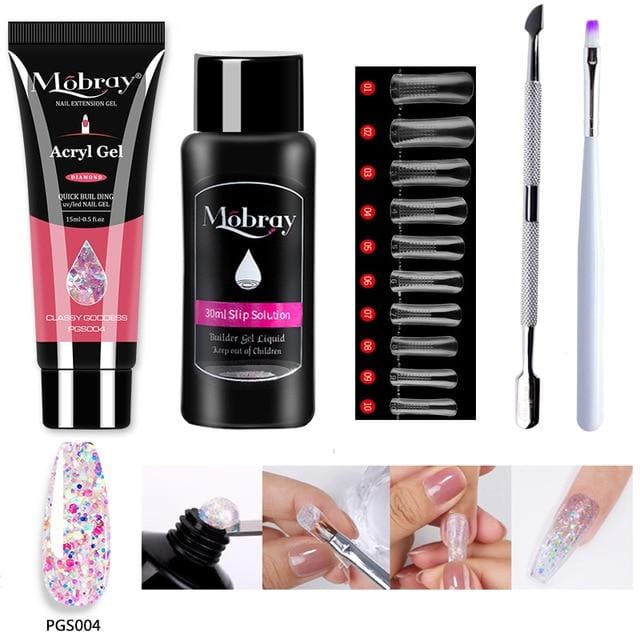 Mobray 15ml Poly Nail Gel Kit Quick Building Set Poly UV Gel Nail Gel Nail Polish For Nail Extensions Acrylic Gel Polish Nails