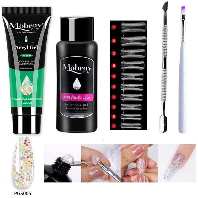 Mobray 15ml Poly Nail Gel Kit Quick Building Set Poly UV Gel Nail Gel Nail Polish For Nail Extensions Acrylic Gel Polish Nails