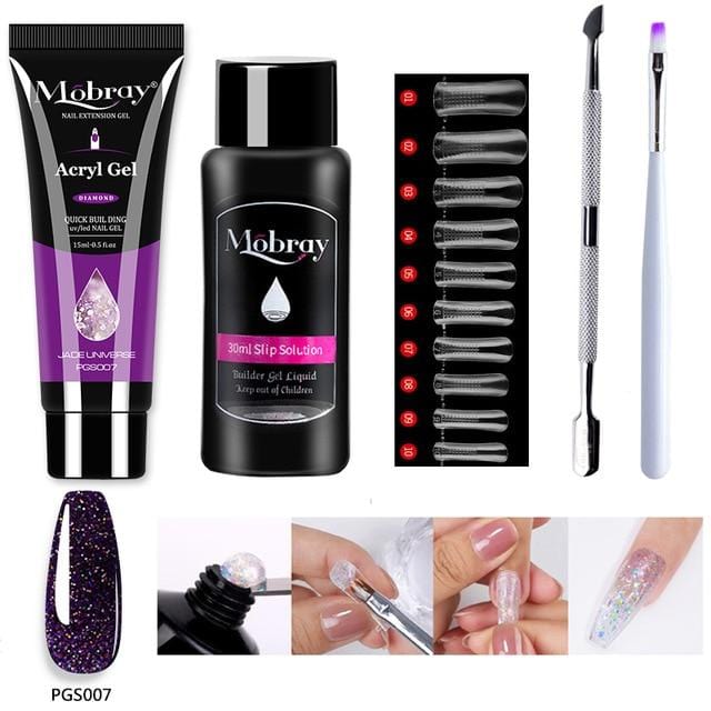 Mobray 15ml Poly Nail Gel Kit Quick Building Set Poly UV Gel Nail Gel Nail Polish For Nail Extensions Acrylic Gel Polish Nails