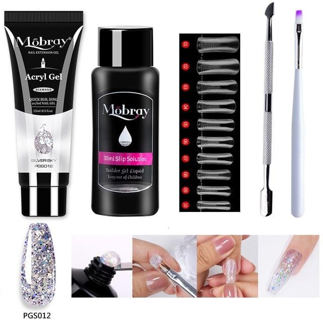 Mobray 15ml Poly Nail Gel Kit Quick Building Set Poly UV Gel Nail Gel Nail Polish For Nail Extensions Acrylic Gel Polish Nails