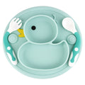 Baby Silicone Plate Set Self-Feeding Antislip Saucer Suction Children's Tableware Silicone Dish for Baby-Led Weaning 9 Months+