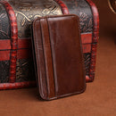 New Arrival Vintage Men's Genuine Leather Credit Card Holder Small Wallet Money Bag ID Card Case Mini Purse For Male