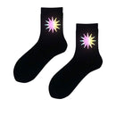 Night Reflect Light Men&Women Sock Funny Black White Harajuku Moon Butterfly Dino Hip-hop Sock for Lover Skateboard 2020 New