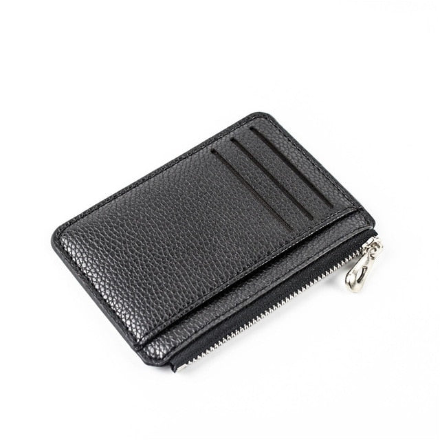 Slim Wallet Purse PU Leather Women Men Card Holder Unisex Zipper Business Card Case Credit Mini Bank Cards Holder Gift Wallet