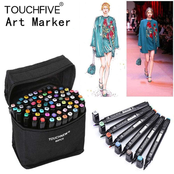 TOUCHFIVE 168 Colors Single Art Markers Brush Pen Sketch Alcohol Based Markers Dual Head Manga Drawing Pens Art Supplies