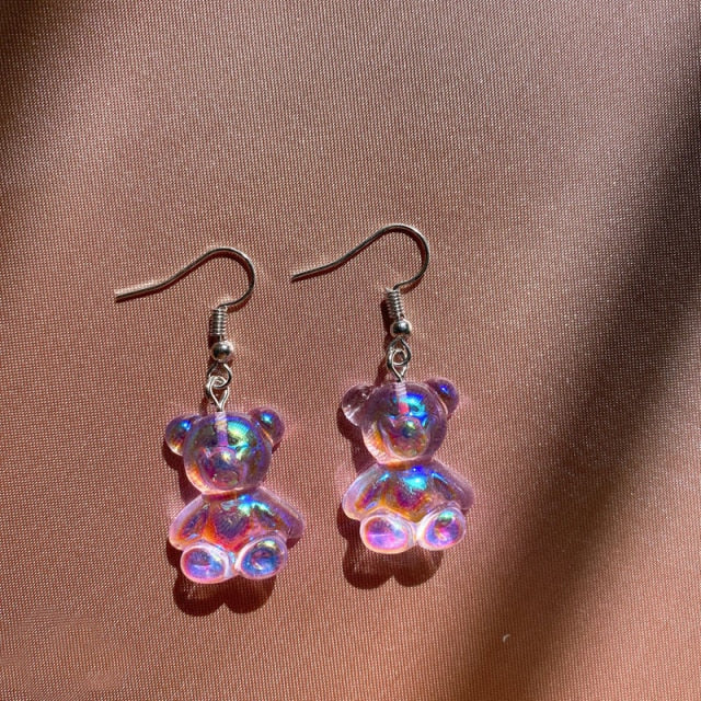 Originality Statement Dinosaur Mushroom Dangle Earring Jelly Polychromatic Bear Drop Earrings 2020 Minimalist Earings for Women