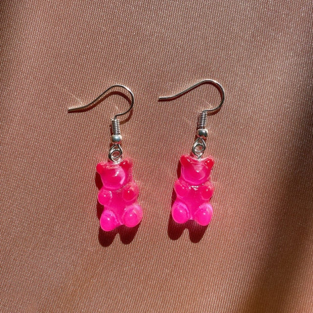 Originality Statement Dinosaur Mushroom Dangle Earring Jelly Polychromatic Bear Drop Earrings 2020 Minimalist Earings for Women