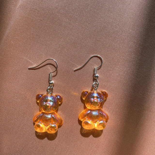 Originality Statement Dinosaur Mushroom Dangle Earring Jelly Polychromatic Bear Drop Earrings 2020 Minimalist Earings for Women