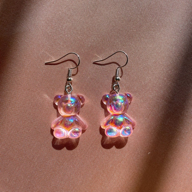 Originality Statement Dinosaur Mushroom Dangle Earring Jelly Polychromatic Bear Drop Earrings 2020 Minimalist Earings for Women