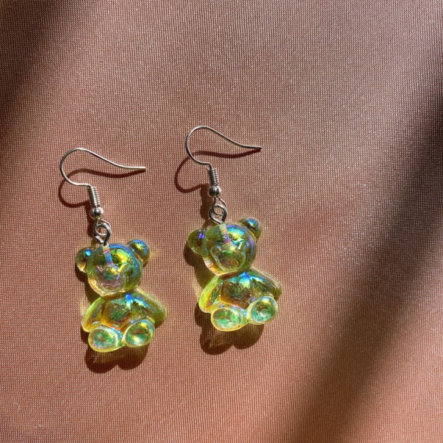 Originality Statement Dinosaur Mushroom Dangle Earring Jelly Polychromatic Bear Drop Earrings 2020 Minimalist Earings for Women