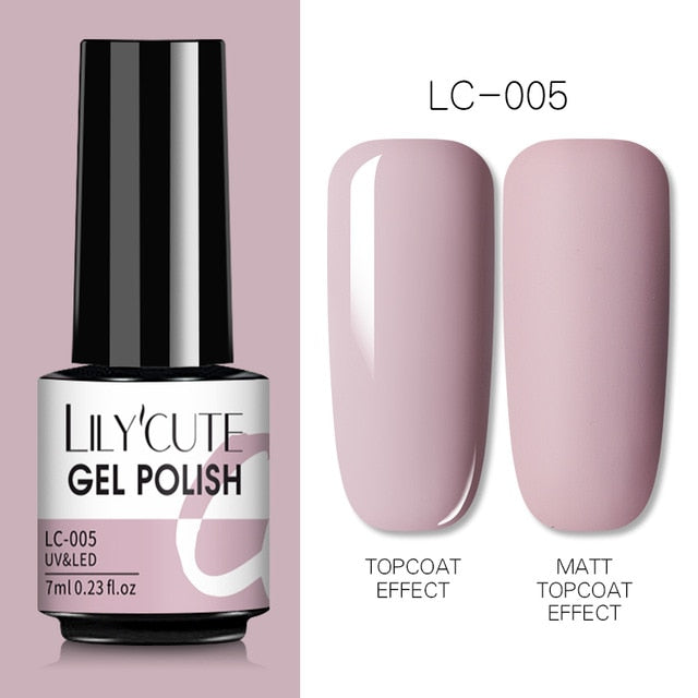 LILYCUTE 7ml Nails Gel Polish Fall Winter Color Long Lasting Hybrid For Base Top Coat Soak Off UV LED DIY Nail Art Gel