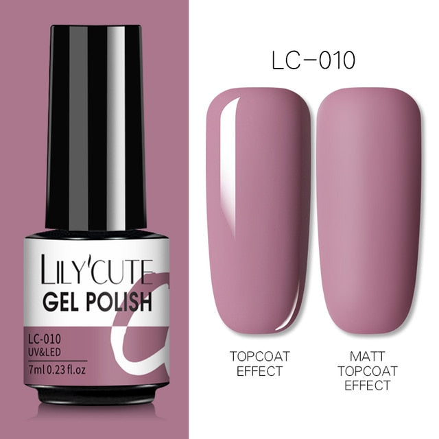 LILYCUTE 7ml Nails Gel Polish Fall Winter Color Long Lasting Hybrid For Base Top Coat Soak Off UV LED DIY Nail Art Gel