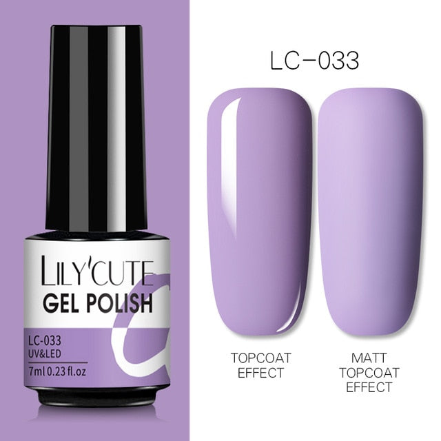 LILYCUTE 7ml Nails Gel Polish Fall Winter Color Long Lasting Hybrid For Base Top Coat Soak Off UV LED DIY Nail Art Gel