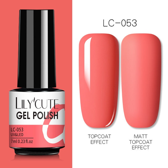 LILYCUTE 7ml Nails Gel Polish Fall Winter Color Long Lasting Hybrid For Base Top Coat Soak Off UV LED DIY Nail Art Gel