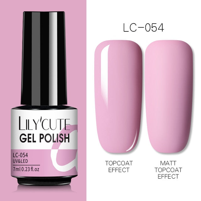 LILYCUTE 7ml Nails Gel Polish Fall Winter Color Long Lasting Hybrid For Base Top Coat Soak Off UV LED DIY Nail Art Gel