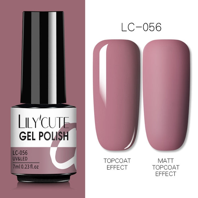 LILYCUTE 7ml Nails Gel Polish Fall Winter Color Long Lasting Hybrid For Base Top Coat Soak Off UV LED DIY Nail Art Gel