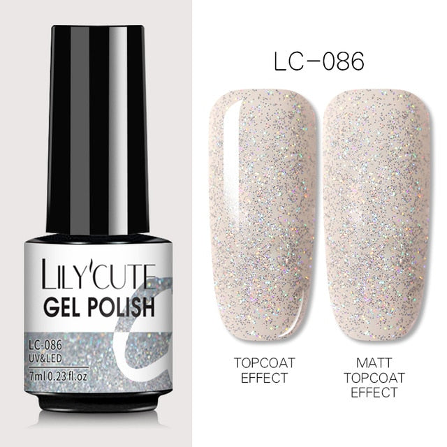 LILYCUTE 7ml Nails Gel Polish Fall Winter Color Long Lasting Hybrid For Base Top Coat Soak Off UV LED DIY Nail Art Gel