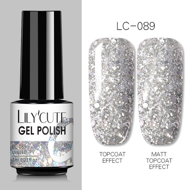 LILYCUTE 7ml Nails Gel Polish Fall Winter Color Long Lasting Hybrid For Base Top Coat Soak Off UV LED DIY Nail Art Gel