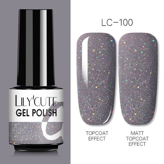 LILYCUTE 7ml Nails Gel Polish Fall Winter Color Long Lasting Hybrid For Base Top Coat Soak Off UV LED DIY Nail Art Gel