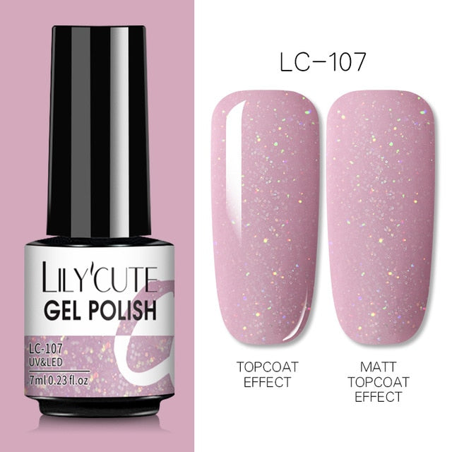 LILYCUTE 7ml Nails Gel Polish Fall Winter Color Long Lasting Hybrid For Base Top Coat Soak Off UV LED DIY Nail Art Gel