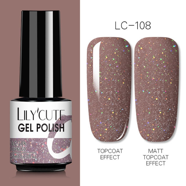 LILYCUTE 7ml Nails Gel Polish Fall Winter Color Long Lasting Hybrid For Base Top Coat Soak Off UV LED DIY Nail Art Gel
