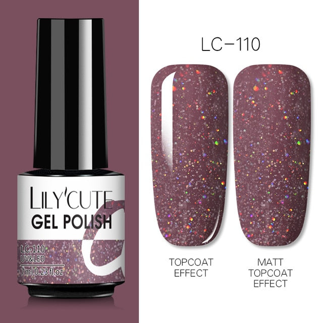 LILYCUTE 7ml Nails Gel Polish Fall Winter Color Long Lasting Hybrid For Base Top Coat Soak Off UV LED DIY Nail Art Gel