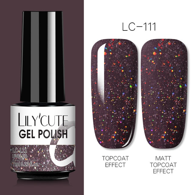 LILYCUTE 7ml Nails Gel Polish Fall Winter Color Long Lasting Hybrid For Base Top Coat Soak Off UV LED DIY Nail Art Gel