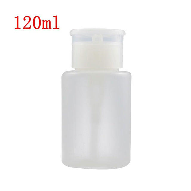 60/100/120/150/180/200ml Push Down Empty Pump Dispenser For Nail Polish Remover Alcohol Clear Bottle Storage Bottle