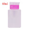 60/100/120/150/180/200ml Push Down Empty Pump Dispenser For Nail Polish Remover Alcohol Clear Bottle Storage Bottle