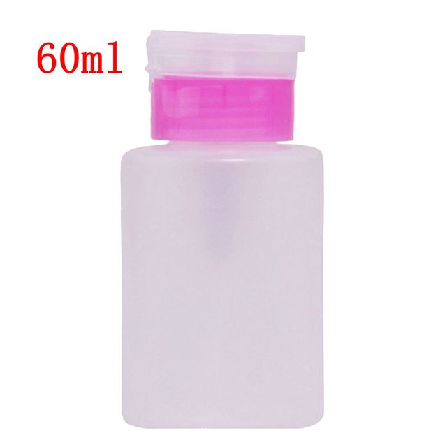 60/100/120/150/180/200ml Push Down Empty Pump Dispenser For Nail Polish Remover Alcohol Clear Bottle Storage Bottle