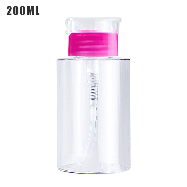 60/100/120/150/180/200ml Push Down Empty Pump Dispenser For Nail Polish Remover Alcohol Clear Bottle Storage Bottle