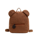 Portable Children Travel Shopping Rucksacks Casual Autumn Winter Lamb Fleece Women's Bagpack Cute Bear Shaped Shoulder Backpack