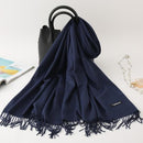 2020 winter scarf solid thick women cashmere scarves neck head warm hijabs pashmina lady shawls and wraps bandana Tassel