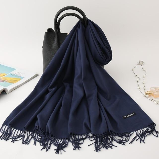 2020 winter scarf solid thick women cashmere scarves neck head warm hijabs pashmina lady shawls and wraps bandana Tassel