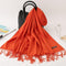 2020 winter scarf solid thick women cashmere scarves neck head warm hijabs pashmina lady shawls and wraps bandana Tassel