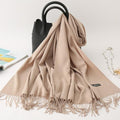 2020 winter scarf solid thick women cashmere scarves neck head warm hijabs pashmina lady shawls and wraps bandana Tassel