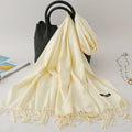 2020 winter scarf solid thick women cashmere scarves neck head warm hijabs pashmina lady shawls and wraps bandana Tassel