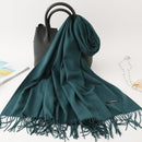 2020 winter scarf solid thick women cashmere scarves neck head warm hijabs pashmina lady shawls and wraps bandana Tassel