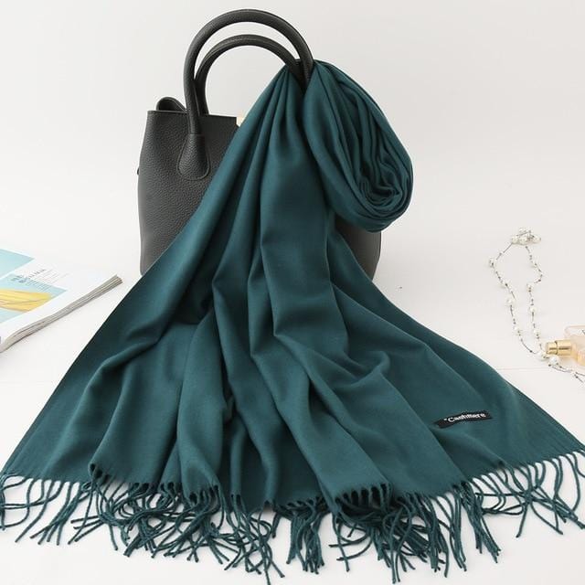 2020 winter scarf solid thick women cashmere scarves neck head warm hijabs pashmina lady shawls and wraps bandana Tassel