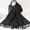 2020 winter scarf solid thick women cashmere scarves neck head warm hijabs pashmina lady shawls and wraps bandana Tassel