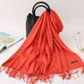 2020 winter scarf solid thick women cashmere scarves neck head warm hijabs pashmina lady shawls and wraps bandana Tassel