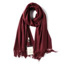 2020 winter scarf solid thick women cashmere scarves neck head warm hijabs pashmina lady shawls and wraps bandana Tassel